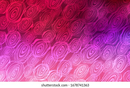 Dark Purple, Pink vector doodle bright pattern. Blurred decorative design in Indian style with roses. The best blurred design for your business.