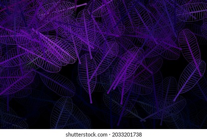 Dunkelviolett, rosafarbener Vektordoodle-Hintergrund mit Blättern. Abstrakte Illustration mit Doodles und Blättern. Texturierte Muster für Webseiten, Banner.