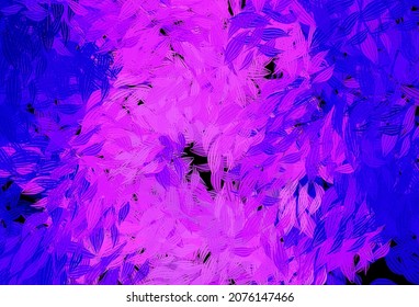 Dunkelviolett, rosafarbene Vektor-Doodle-Muster mit Blättern. Farbige abstrakte Illustration mit Blättern im Doodle-Stil. Neue Vorlage für Ihr Design.