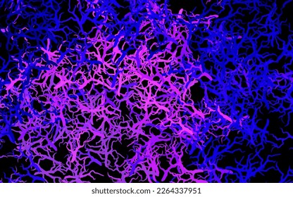 Dark Purple, Pink vector doodle pattern with branches, leaves. Shining colored illustration with leaves and branches. Brand new design for your business.