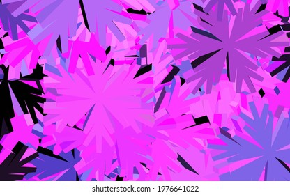 Dark Purple, Pink vector elegant wallpaper with flowers. Abstract illustration with flowers in doodles style. Pattern for heads of websites, designs.