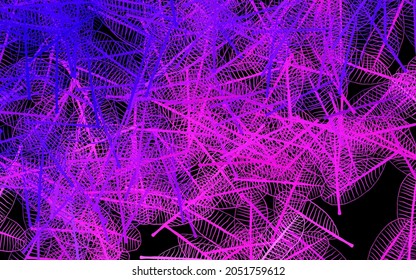 Dark Purple, Pink vector elegant wallpaper with leaves. Colorful illustration in doodle style with leaves. A new texture for your wallpaper design.