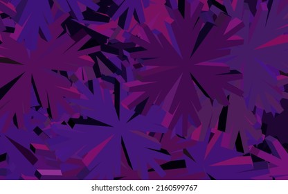 Dark Purple, Pink vector elegant pattern with flowers. Colorful illustration in doodle style with flowers. Hand painted design for web, leaflets.