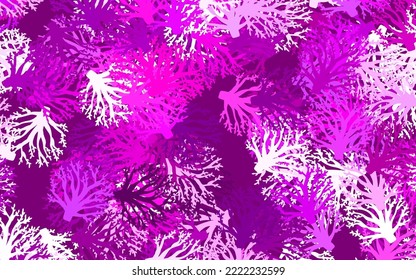 Dark Purple, Pink vector elegant template with branches, leaves. Glitter abstract illustration with leaves and branches. Colorful pattern for kid's books.