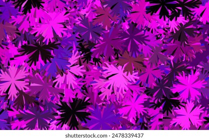 Dark Purple, Pink vector elegant template with flowers. Colorful illustration with flowers in doodle style. New template for your design.