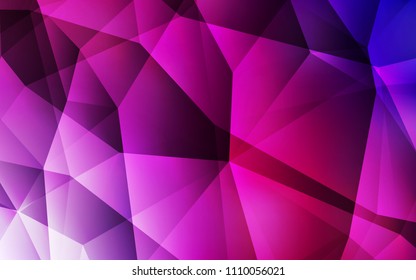 Dark Purple, Pink vector gradient triangles template. Polygonal abstract illustration with gradient. Triangular pattern for your design.