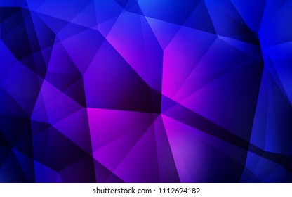 Dark Purple, Pink vector gradient triangles texture. Colorful illustration in polygonal style with gradient. A completely new design for your leaflet.