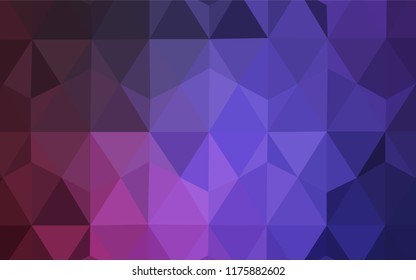 Dark Purple, Pink vector gradient triangles pattern. Geometric illustration in Origami style with gradient.  A completely new design for your leaflet.