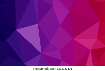 Dark Purple, Pink vector gradient triangles pattern. Colorful abstract illustration with triangles. A completely new design for your leaflet.
