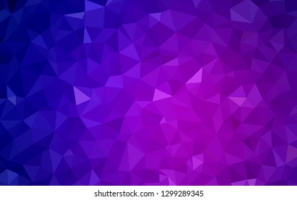 Dark Purple, Pink vector gradient triangles pattern. Colorful abstract illustration with triangles. Brand new design for your business.