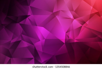 Dark Purple, Pink vector gradient triangles pattern. Creative geometric illustration in Origami style with gradient. Completely new template for your banner.