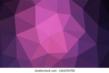 Dark Purple, Pink vector gradient triangles texture. Glitter abstract illustration with an elegant triangles. Completely new template for your banner.