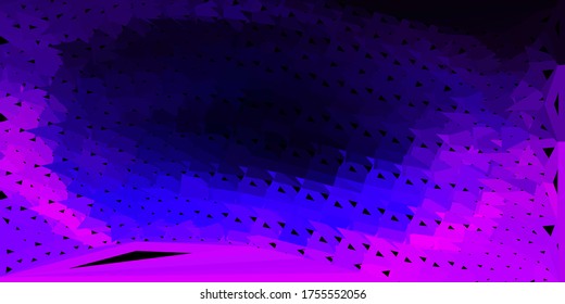 Dark purple, pink vector gradient polygon design. Colorful abstract illustration with gradient triangles. Your design for applications.