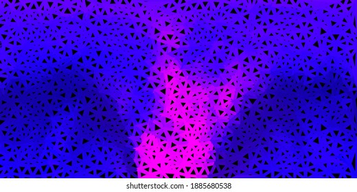 Diseño de polígono de gradiente de vector oscuro morado y rosa. Ilustración abstracta con triángulos de gradiente elegantes. Su diseño para aplicaciones.