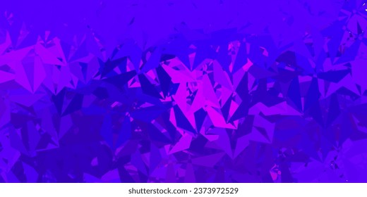 Dunkelviolett, rosafarbene Vektorgrafik-Polygonstruktur. Abstrakte Illustration mit eleganten Farbverlauf-Dreiecken. Kluges Muster für Websites.