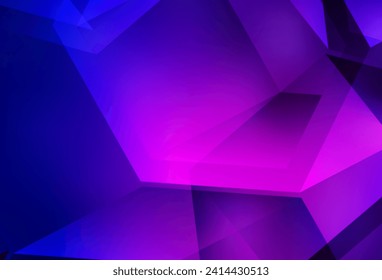 Dunkelviolett, rosafarbene Vektorgrafikdreiecke. Elegante, helle polygonale Illustration mit Farbverlauf. Texturierte Muster für Ihre Hintergründe.