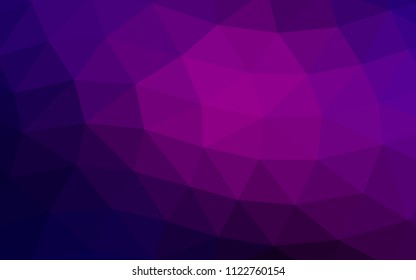 Dark Purple, Pink vector hexagon mosaic triangle mosaic. Glitter abstract illustration with an elegant design. The elegant pattern can be used as part of a brand book.