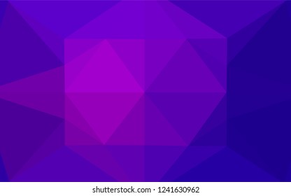 Dark Purple, Pink vector hexagon mosaic texture. Shining illustration, which consist of triangles. A new texture for your design.