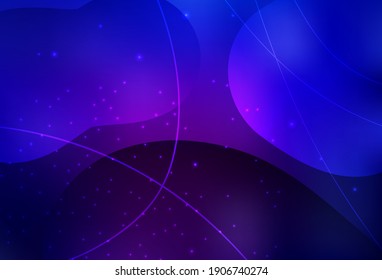 Dark Purple, Pink vector Illustration with set of shining colorful abstract circles, lines. Illustration with set of shining colorful abstract circles. Elegant design for wallpapers.
