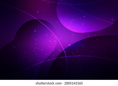 Dark Purple, Pink vector Illustration with set of shining colorful abstract circles, lines. Beautiful colored illustration with blurred circles in nature style. Modern template for landing page.