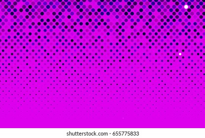 Dark Purple, Pink vector illustration which consist of circles. Dotted gradient design for your business. Creative geometric background in halftone style with colored spots.