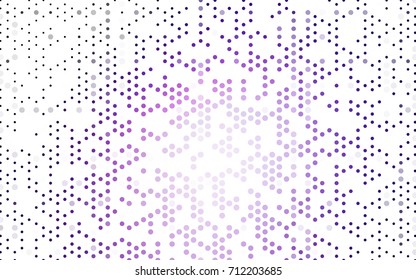 Dark Purple, Pink vector illustration which consist of circles. Dotted gradient design for your business. Creative geometric background in halftone style with colored spots.