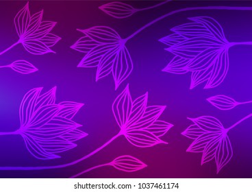Dark Purple, Pink vector indian curved texture. Creative illustration in blurred style with doodles and Zen tangles. The pattern can be used for coloring books and pages for kids.