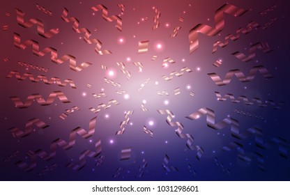 Dark Purple, Pink vector layout with festival confetti. Blurred decorative design in anniversary style with confetti. The pattern can be used for carnival, festival leaflets.