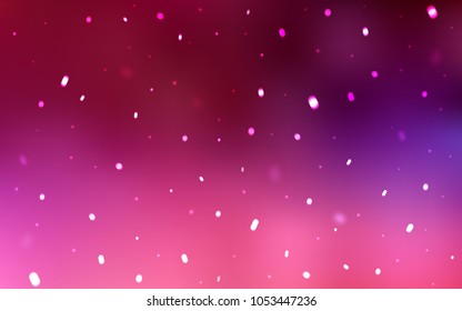 Dark Purple, Pink vector layout with bright snowflakes. Glitter abstract illustration with crystals of ice. The pattern can be used for new year ad, booklets.