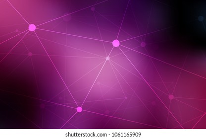 Dark Purple, Pink vector layout with circles, lines. Design with connection of dots and lines on colorful background. Pattern can be used for beautiful websites.