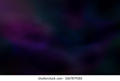 Dark Purple, Pink vector layout with cosmic stars. Blurred decorative design in simple style with galaxy stars. Pattern for astronomy websites.