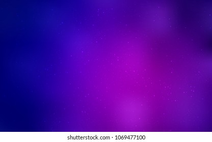 Dark Purple, Pink vector layout with cosmic stars. Shining illustration with sky stars on abstract template. Pattern for futuristic ad, booklets.