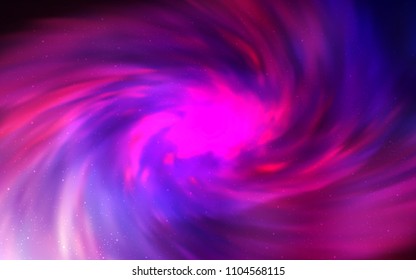 Dark Purple, Pink vector layout with cosmic stars. Blurred decorative design in simple style with galaxy stars. Smart design for your business advert.