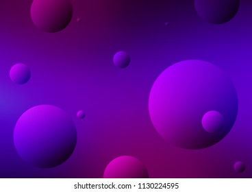 Dark Purple, Pink vector layout with circle shapes. Blurred bubbles on abstract background with colorful gradient. The pattern can be used for ads, leaflets of liquid.