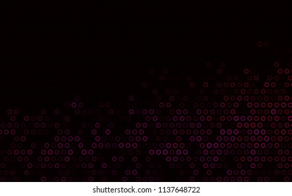 Dark Purple, Pink vector  layout with circle shapes. Blurred bubbles on abstract background with colorful gradient. Pattern can be used as texture of water, rain drops.