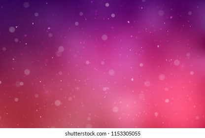 Diseño de Vector púrpura oscuro y rosa con copos de nieve brillantes. Ilustración decorativa brillante con nieve en Plantilla abstracta. El patrón se puede utilizar para los nuevos Sitios web del año.