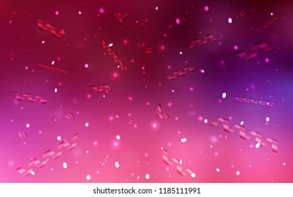 Dark Purple, Pink vector layout with festival confetti. Glitter abstract illustration with colorful confetti, ribbons. The pattern can be used for carnival, festival leaflets.