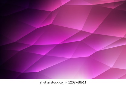 Dark Purple, Pink vector layout with lines, triangles. Abstract gradient illustration with triangles. Best design for your ad, poster, banner.