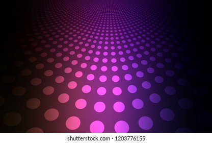 Dark Purple, Pink vector layout with circle shapes. Glitter abstract illustration with blurred drops of rain. Pattern can be used for futuristic ad, booklets.