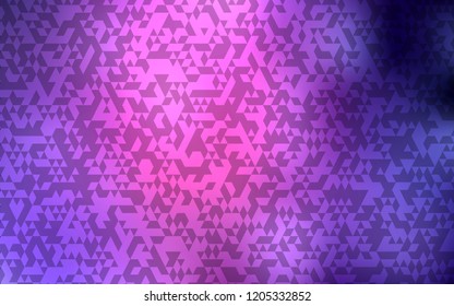 Dark Purple, Pink vector layout with lines, triangles. Glitter abstract illustration with triangular shapes. Modern template for your landing page.