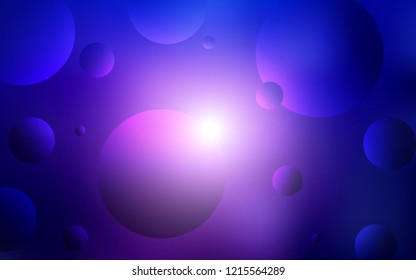 Dark Purple, Pink vector layout with circle shapes. Blurred bubbles on abstract background with colorful gradient. Beautiful design for your business advert.