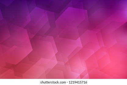 Dark Purple, Pink vector layout with hexagonal shapes. Illustration with set of colorful hexagons. Pattern for texture of wallpapers.
