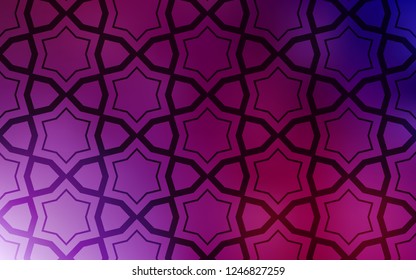 Dark Purple, Pink vector layout with bright stars. Stars on blurred abstract background with gradient. Pattern for websites, landing pages.