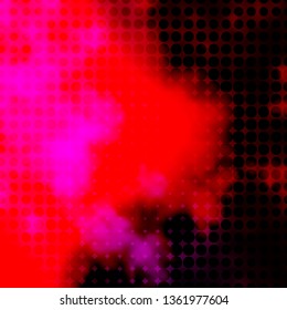 Dark Purple, Pink vector layout with circles. Glitter abstract illustration with colorful drops. Pattern for booklets, leaflets.