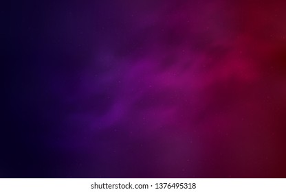 Dark Purple, Pink vector layout with cosmic stars. Glitter abstract illustration with colorful cosmic stars. Pattern for astronomy websites.