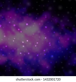Dark Purple, Pink vector layout with bright stars. Blur decorative design in simple style with stars. Design for your business promotion.