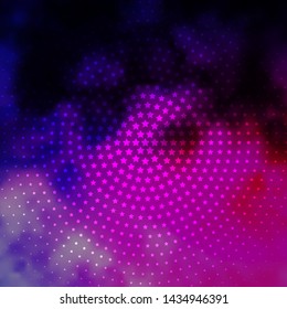 Dark Purple, Pink vector layout with bright stars. Colorful illustration with abstract gradient stars. Best design for your ad, poster, banner.