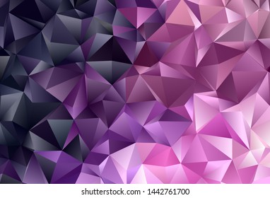 Dark Purple, Pink vector layout with lines, triangles. Decorative design in abstract style with triangles. Template for wallpapers.