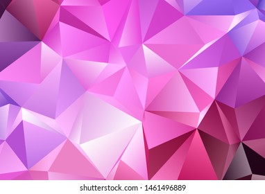Dark Purple, Pink vector layout with lines, triangles. Glitter abstract illustration with triangular shapes. Smart design for your adverts.