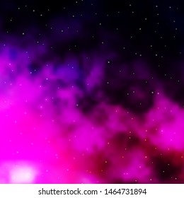 Dark Purple, Pink vector layout with bright stars. Shining colorful illustration with small and big stars. Design for your business promotion.